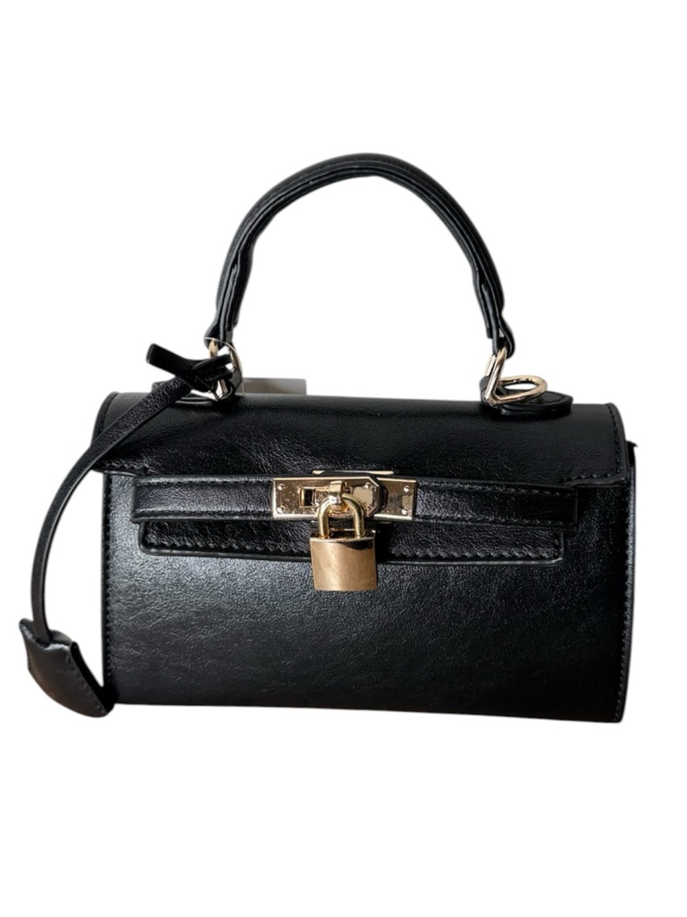 PETA + JAIN New Black Mini Hedi Detachable Crossbody Handbag Vegan Leather Lock